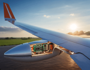 PCB_Electronic manufacturing housed in wing of an aeroplane.