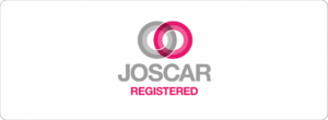 JOSCAR logo with overlapping gray and pink rings above the word “JOSCAR” in bold gray lettering, conveying a clean, professional tone.